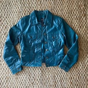 Vintage Gap turquoise leather jacket XS